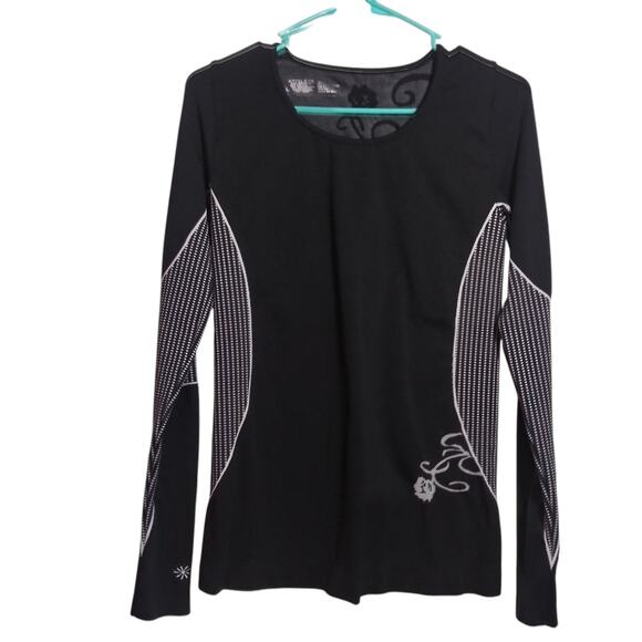 Athleta Momentum Seamless Top Black Long Sleeve Top Size L - Picture 1 of 6